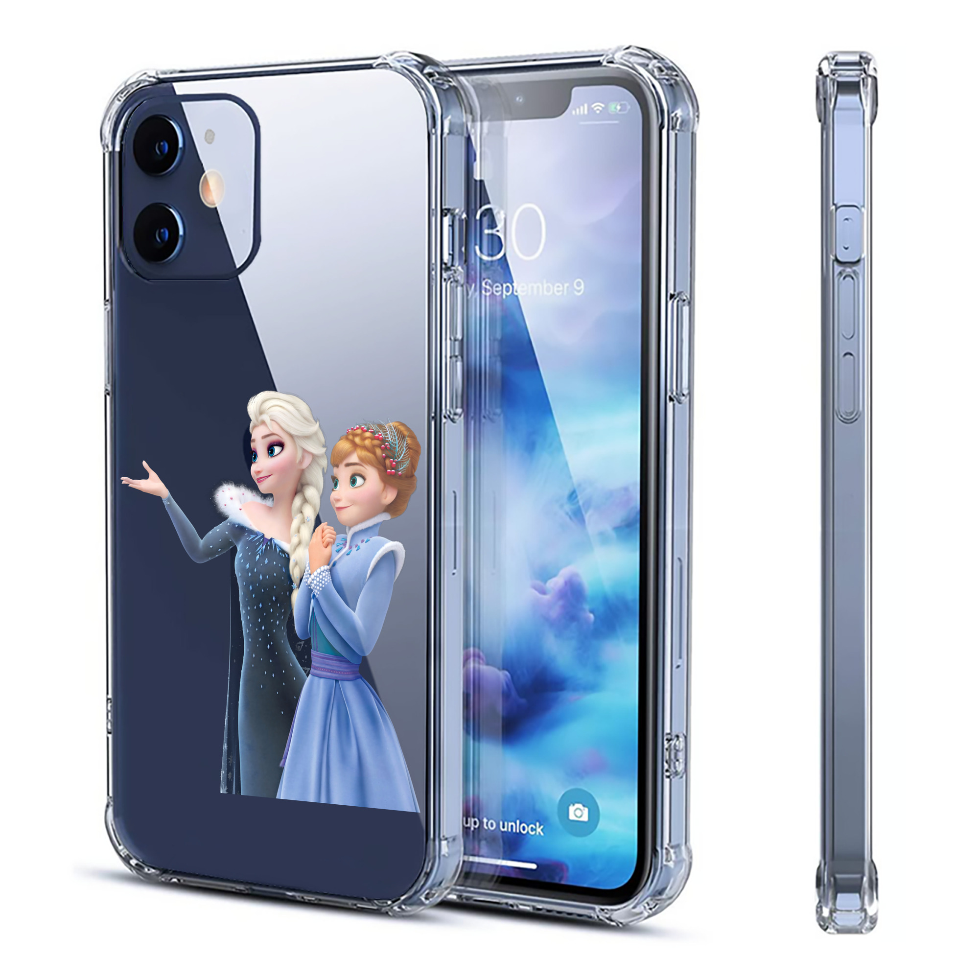 （画像用） アナと雪の女王 アンナ エルサ Frozen Anna Elsa 【iPhone 12シリーズ対応】透明スマホケース（クリアソフトケース）